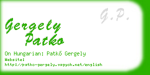 gergely patko business card